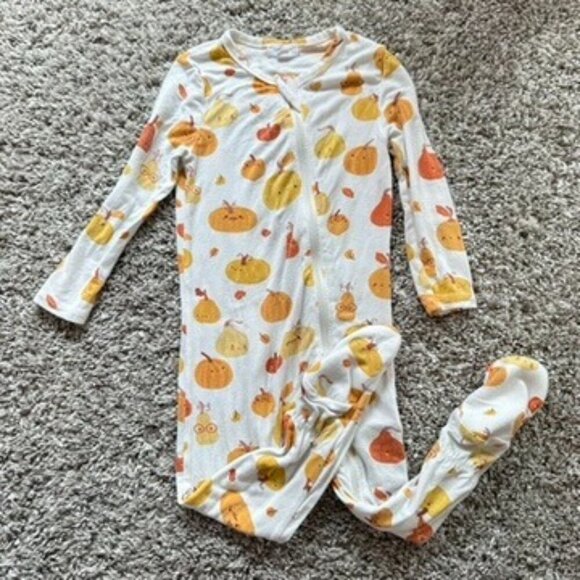Angel Dear Bamboo Footie Sleepy Pajama Longsleeve Halloween Pumpkins 12-18 Month - Picture 5 of 5